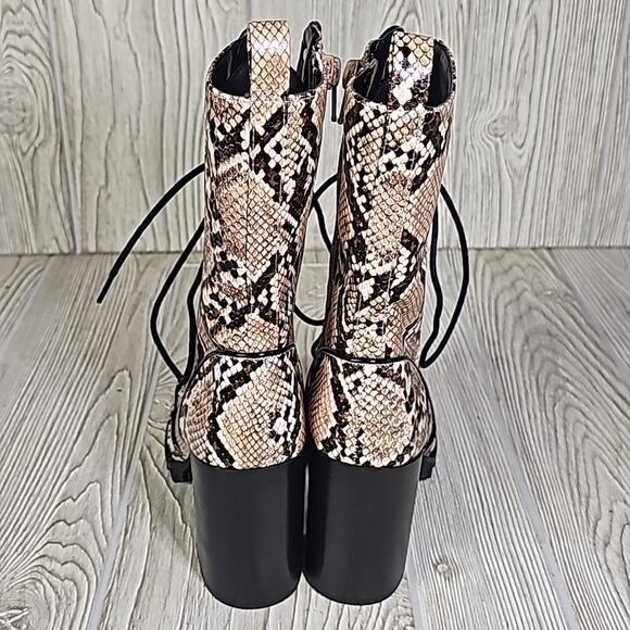 DV Dolce Vita Ayleen Snakeskin Print Mid Calf Combat Boots Womens Size 5 NEW - Picture 6 of 16